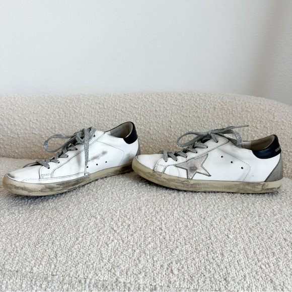 Golden Goose Super-Star Black, White & Silver Sneaker - Picture 4 of 15